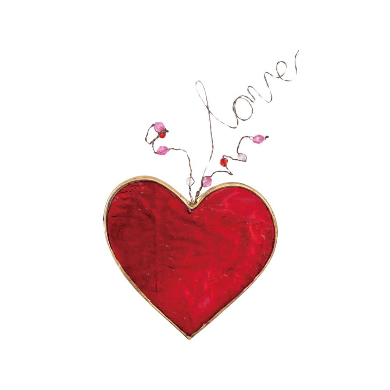 Transpac Stained Glass Red Heart Decorative Object for Home Love Decorations Perfect for Valentines Day